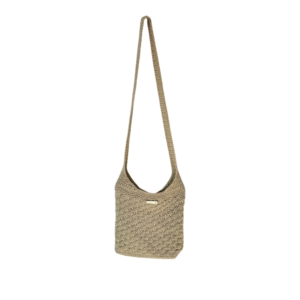 The Stone Knit Macrane Style Light Bag With Zip Closure
